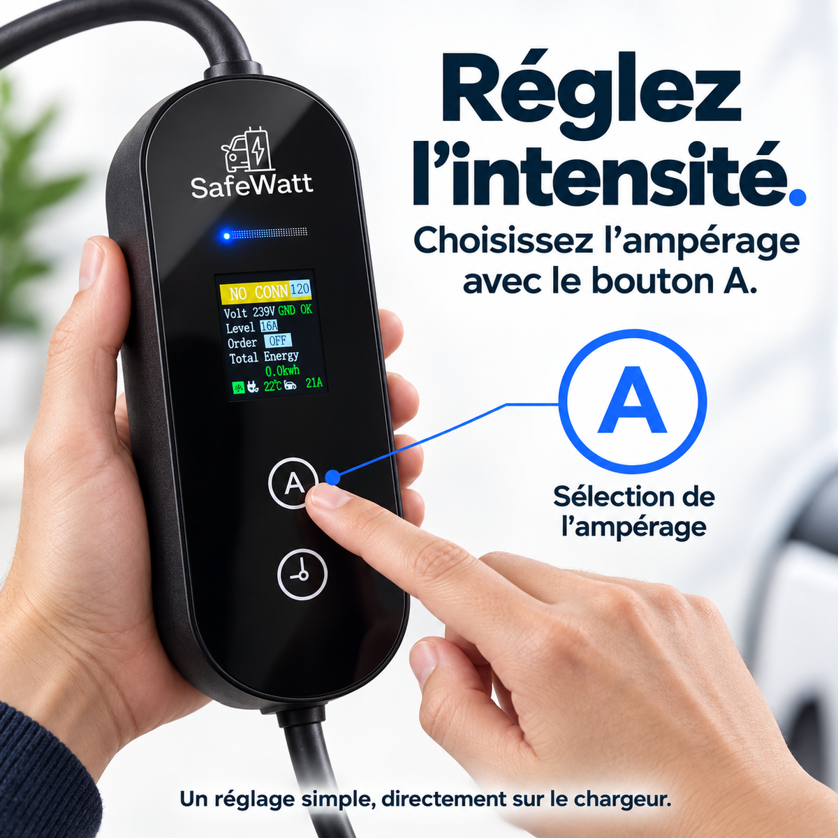 Chargeur mobile SafeWatt 16 A · Type 2