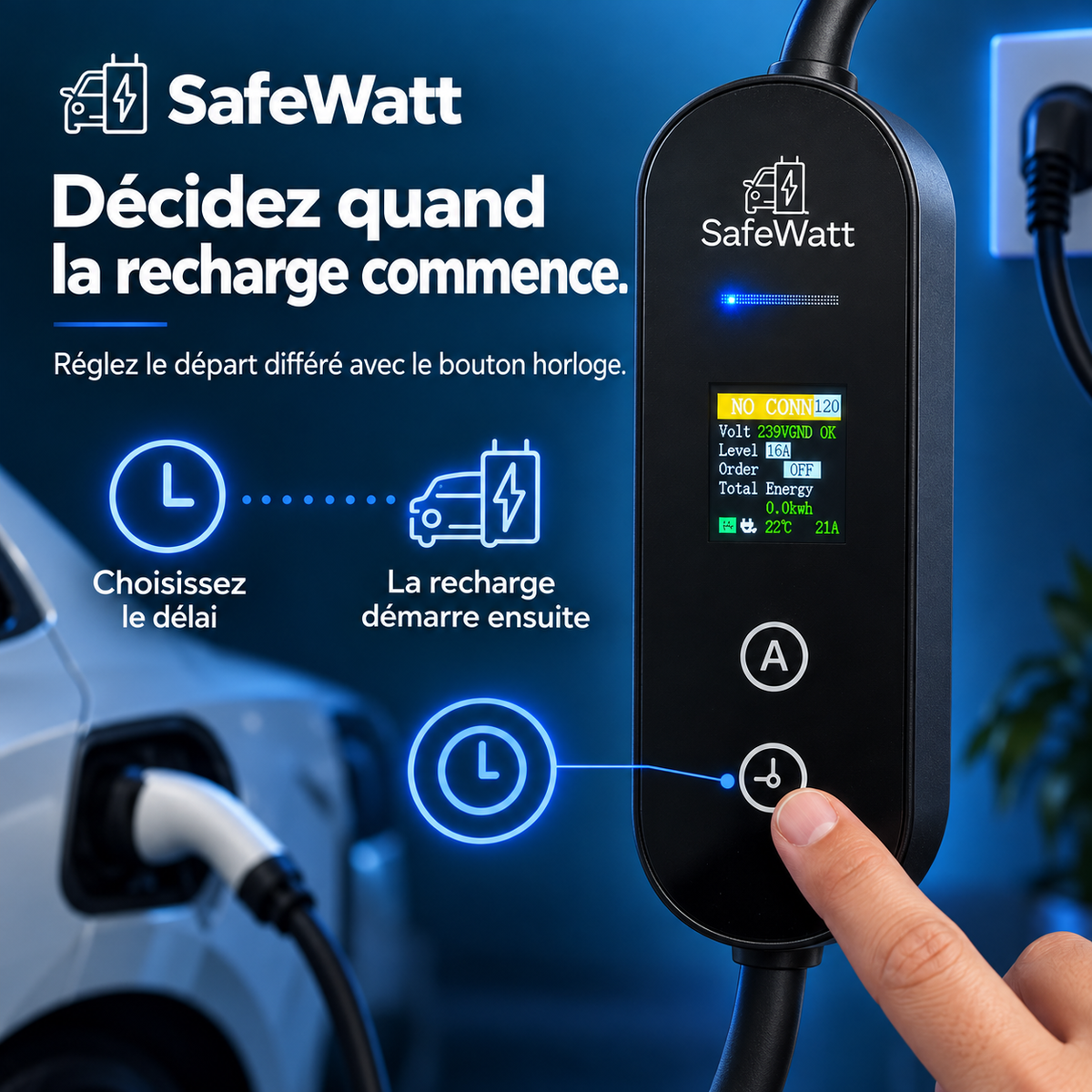 Chargeur mobile SafeWatt 16 A · Type 2