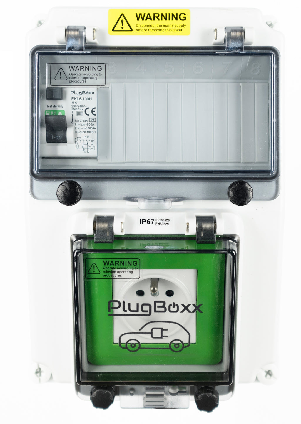 Coffret équipé d'une prise renforcée et protection surcharge/court-circuit/défaut de terre