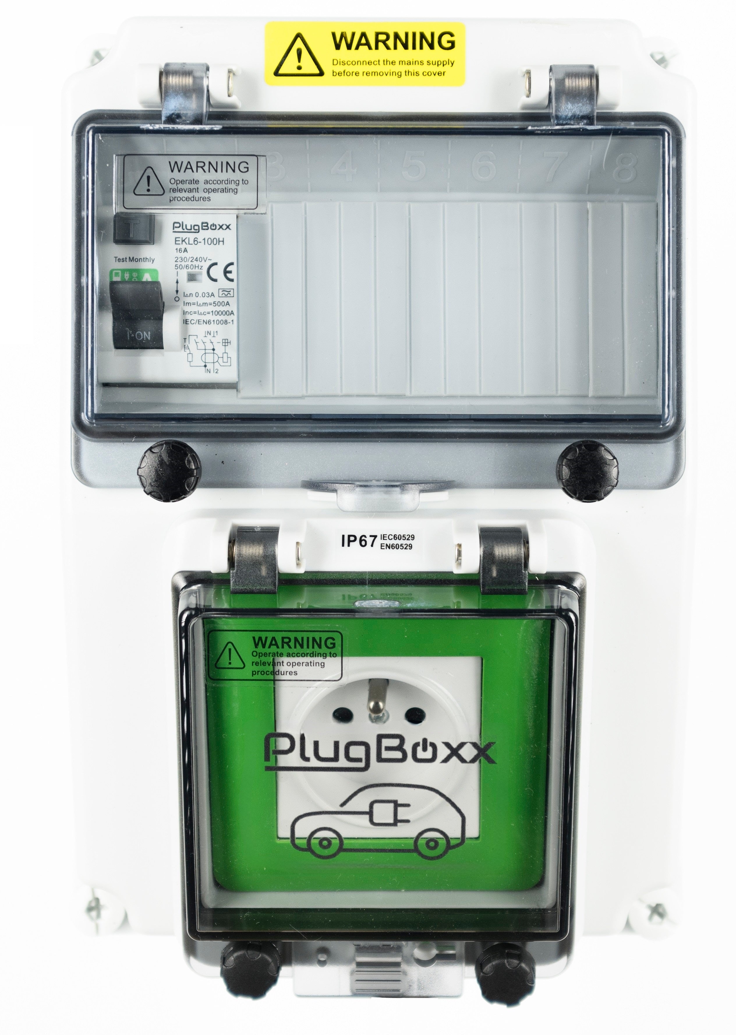 Coffret équipé d'une prise renforcée et protection surcharge/court-circuit/défaut de terre