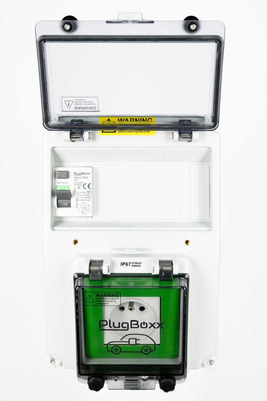 Coffret équipé d'une prise renforcée et protection surcharge/court-circuit/défaut de terre