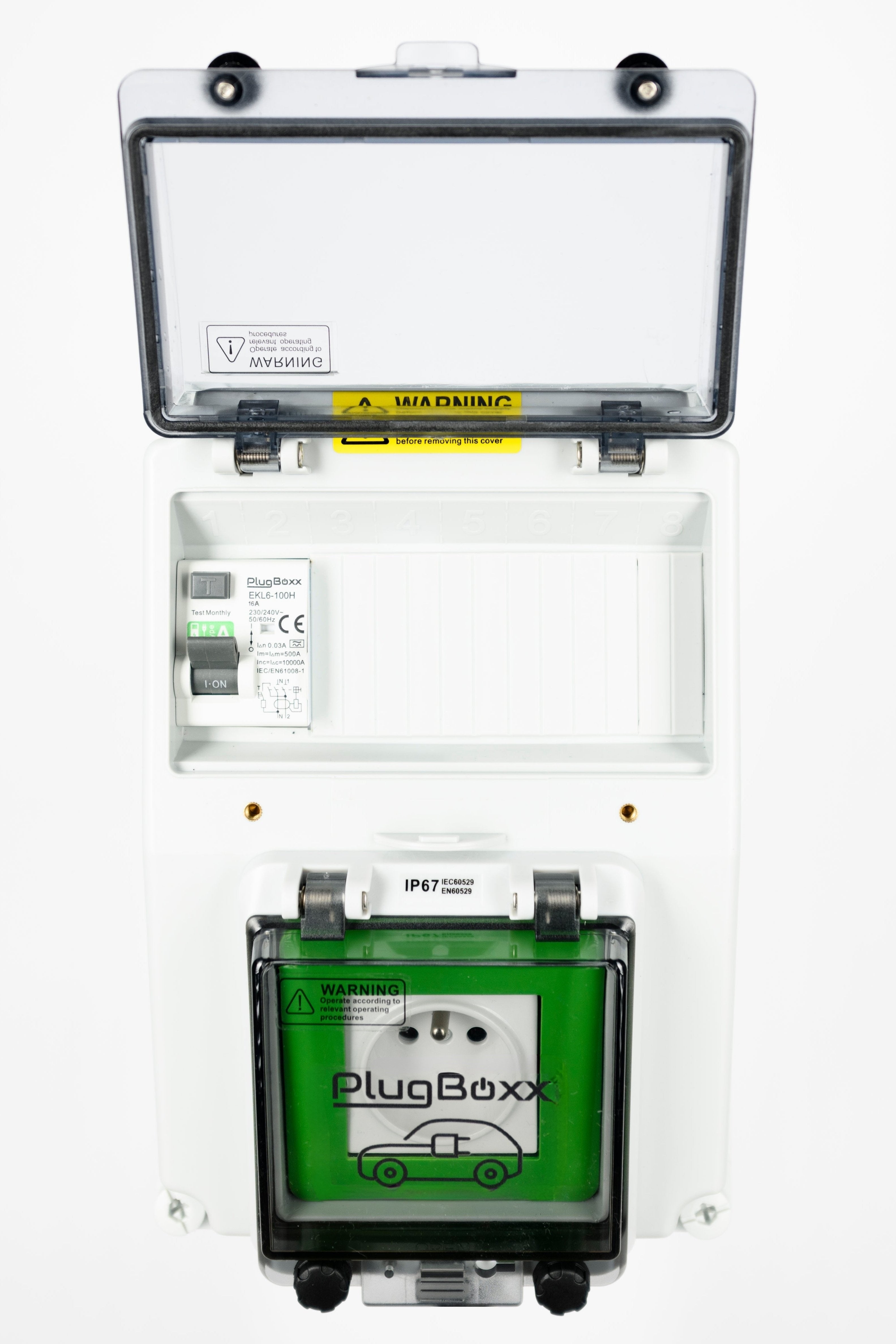 Coffret équipé d'une prise renforcée et protection surcharge/court-circuit/défaut de terre