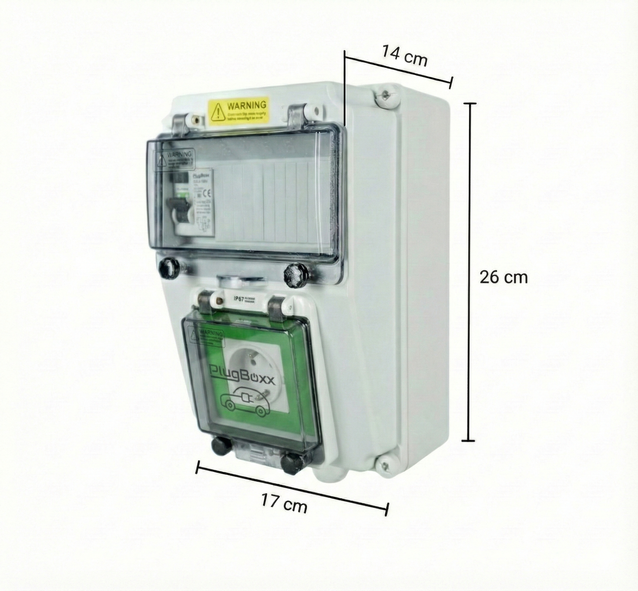 Coffret équipé d'une prise renforcée et protection surcharge/court-circuit/défaut de terre