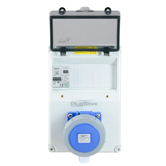 Coffret de recharge avec prise  32 A et protection surcharge/court-circuit/défaut de terre