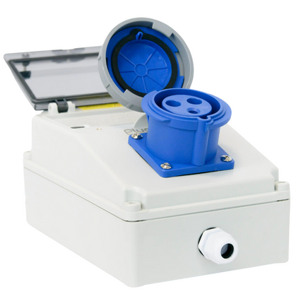 Coffret de recharge avec prise  32 A et protection surcharge/court-circuit/défaut de terre